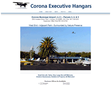 Tablet Screenshot of coronaexecutivehangars.com